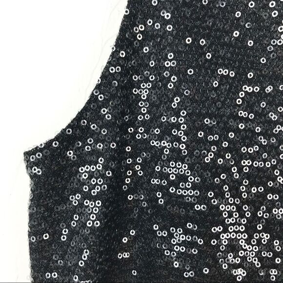 Cato Dark Gray Sequin Sleeveless Cardigan Vest Small - Picture 2 of 7